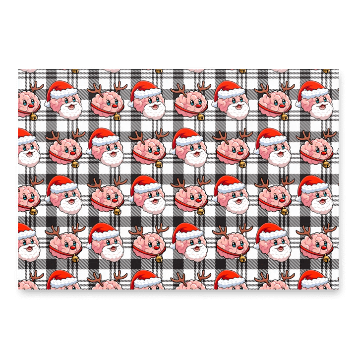 Santa Brain and BRAINdeer Wrapping Paper product image (1)