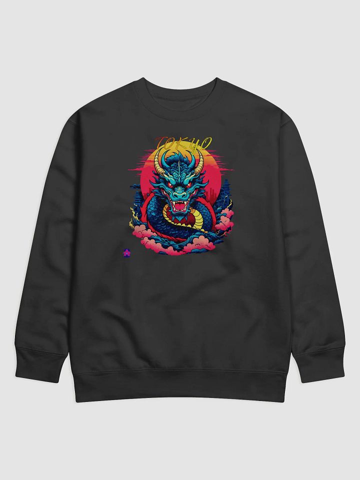 Retro Asian Tokyo Dragon Sunrise Premium Sweatshirt product image (1)