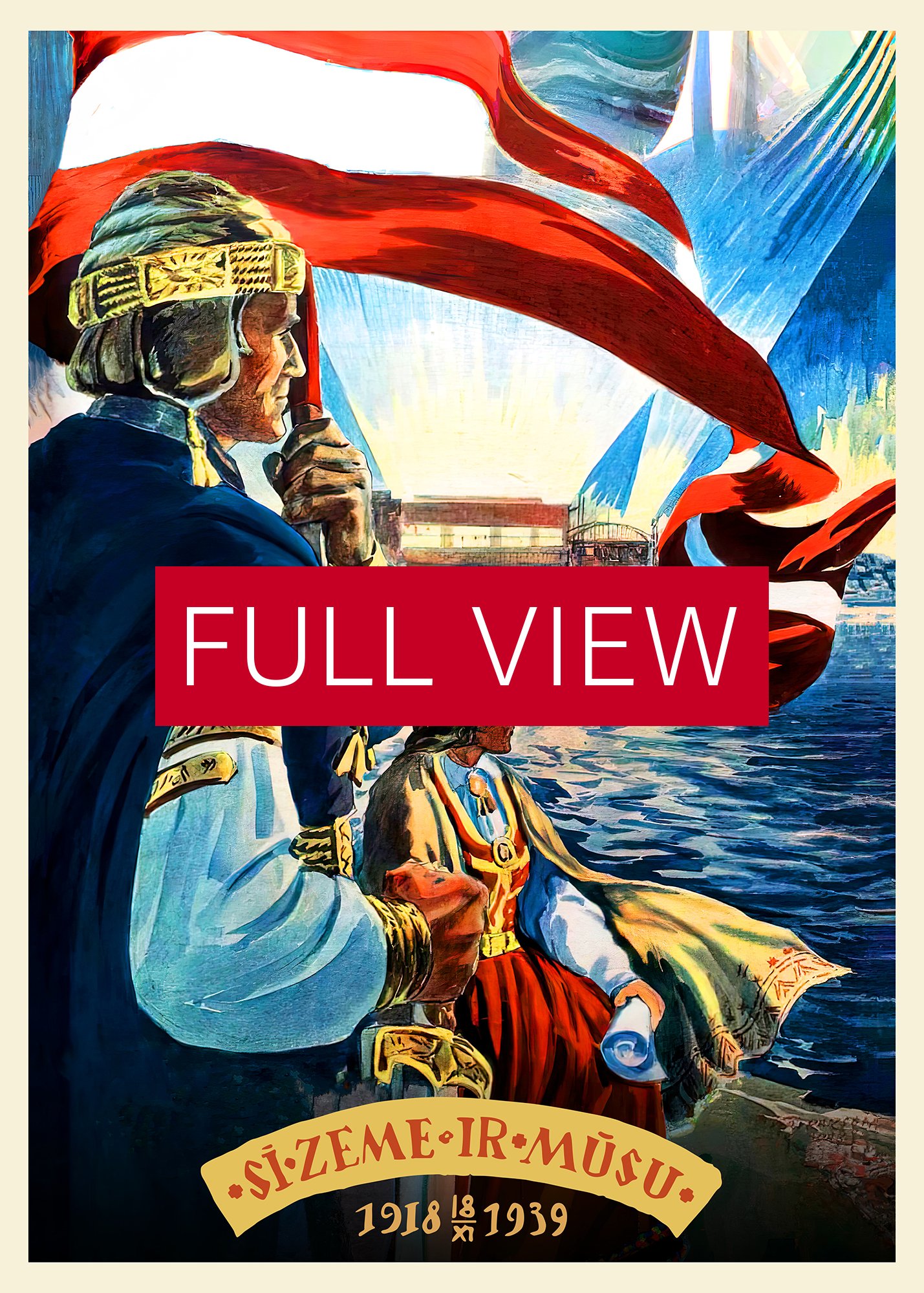 Latvia retro poster, Riga, 1939 — Retro travel poster, vintage travel wall art, propaganda poster, patriotic poster product image (3)
