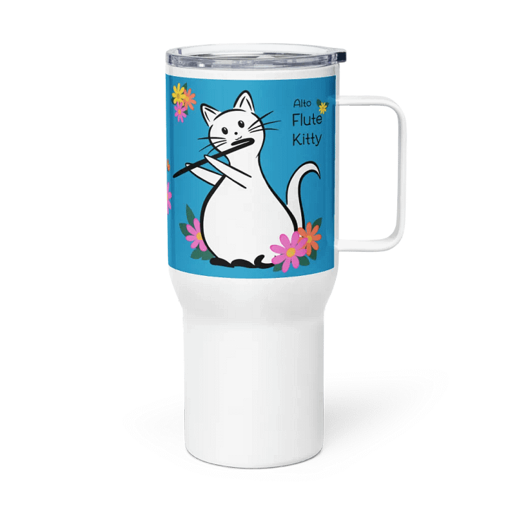 Flute Kitty Travel Mug w handle - Alto Flute product image (1)