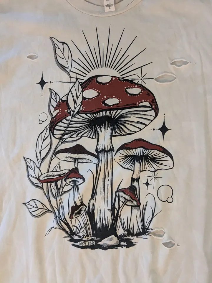 XL Mushroom Distressed Tee product image (2)
