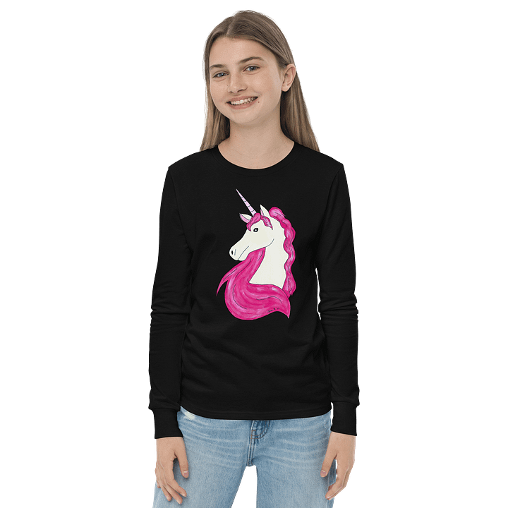 Unicorn (art by Dina R.) - Youth Long Sleeve T-Shirt product image (2)