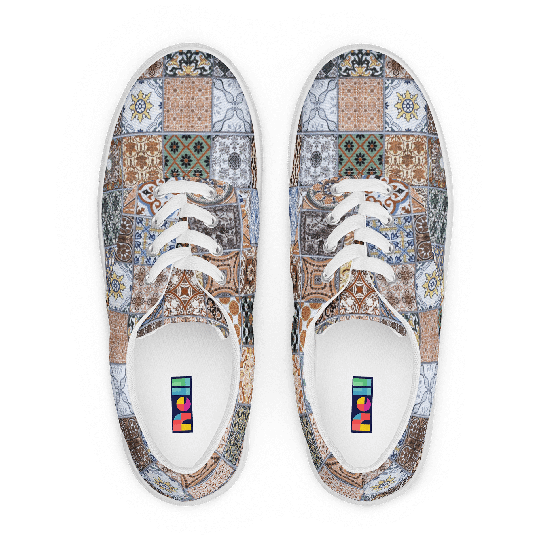 Eclectic Tiles Men's Lace-Up Canvas Shoes product image (1)