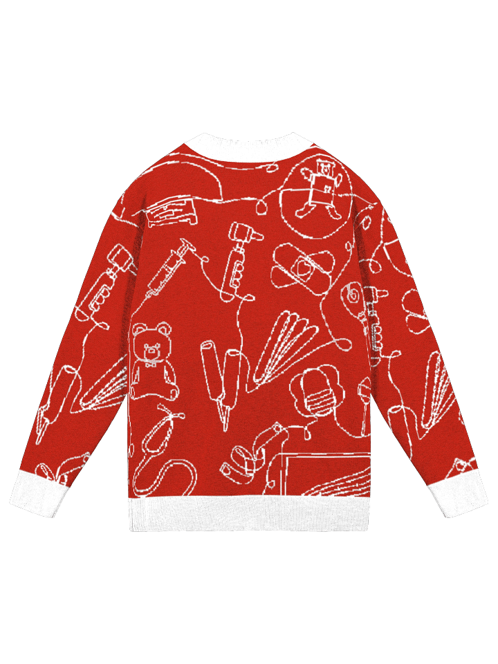 service lines (pediatrics - holiday red cardigan) product image (2)