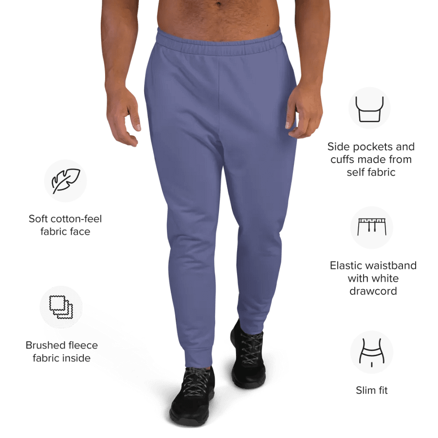 Plain Dark Purple Soft Summer Recycled Polyester Premium Men's Joggers by Treasure Pie product image (9)