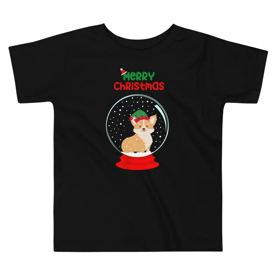 Merry Christmas Corgi Snow Globe Toddler T-Shirt product image (3)