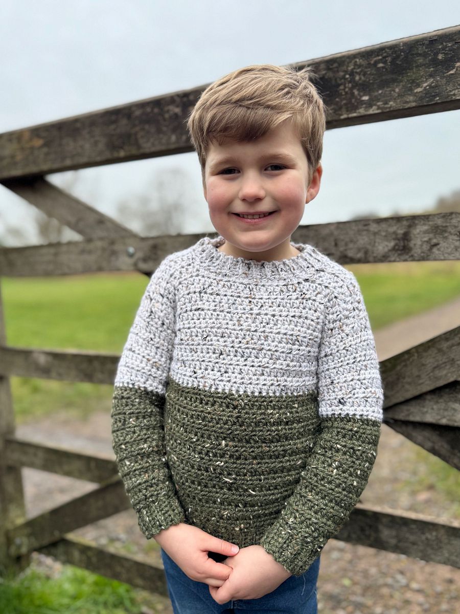 CROCHET PATTERN & VIDEO/ Easy Tweedy Beginner Crochet Sweater Pattern, Child Sizes baby to age 10, Pdf product image (9)