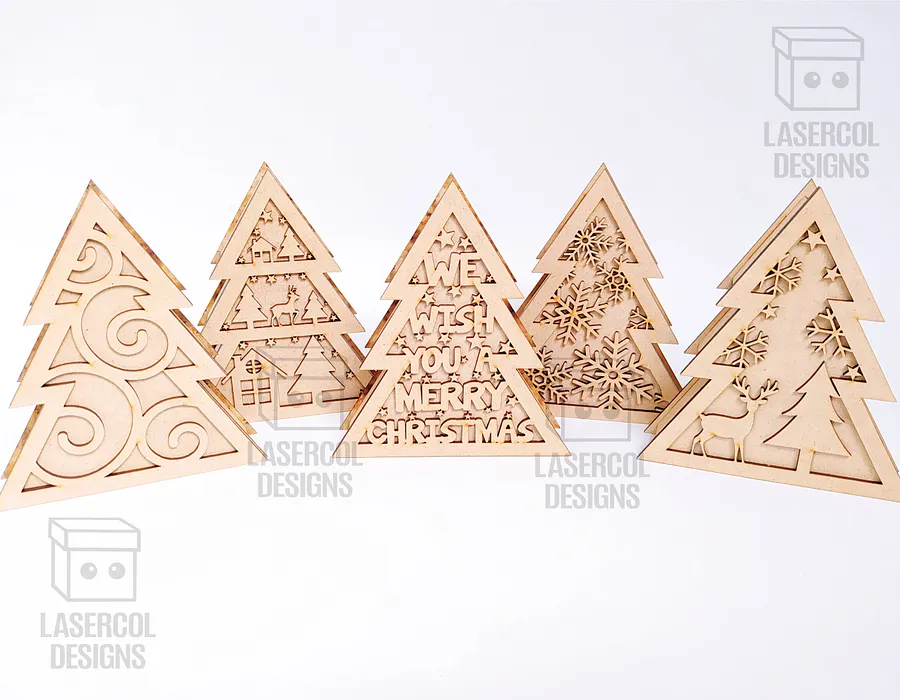 Christmas Tree Box (2 Sizes, 5 Styles) - Laser Cut Files product image (2)