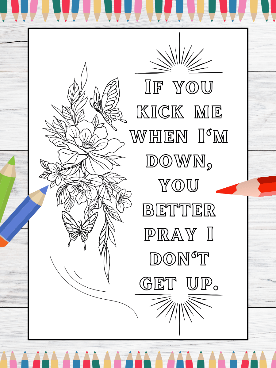 FREE - Butterfly Flower Quotes (PDF Coloring Pages) product image (5)