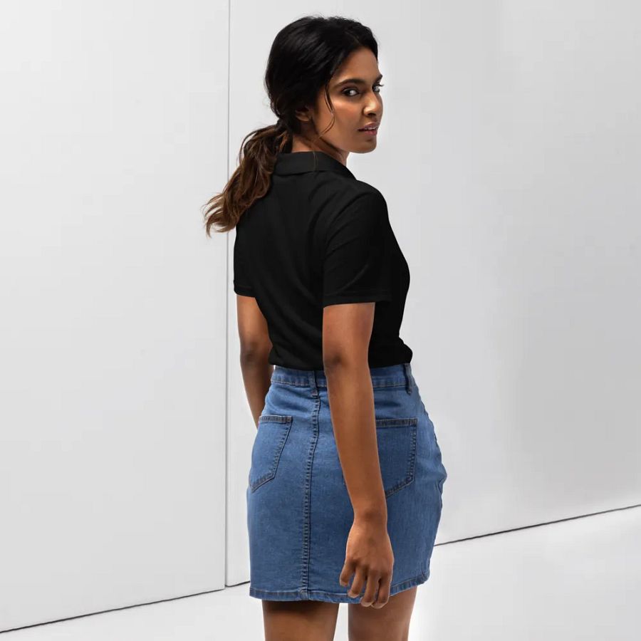 Stylish Ghost Embroidered Semi-Fitted Women's Cotton Polo Shirt product image (10)