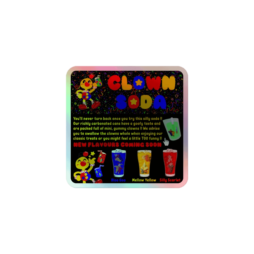 Boyoyoing Clown Soda Website Holographic Sticker product image (1)