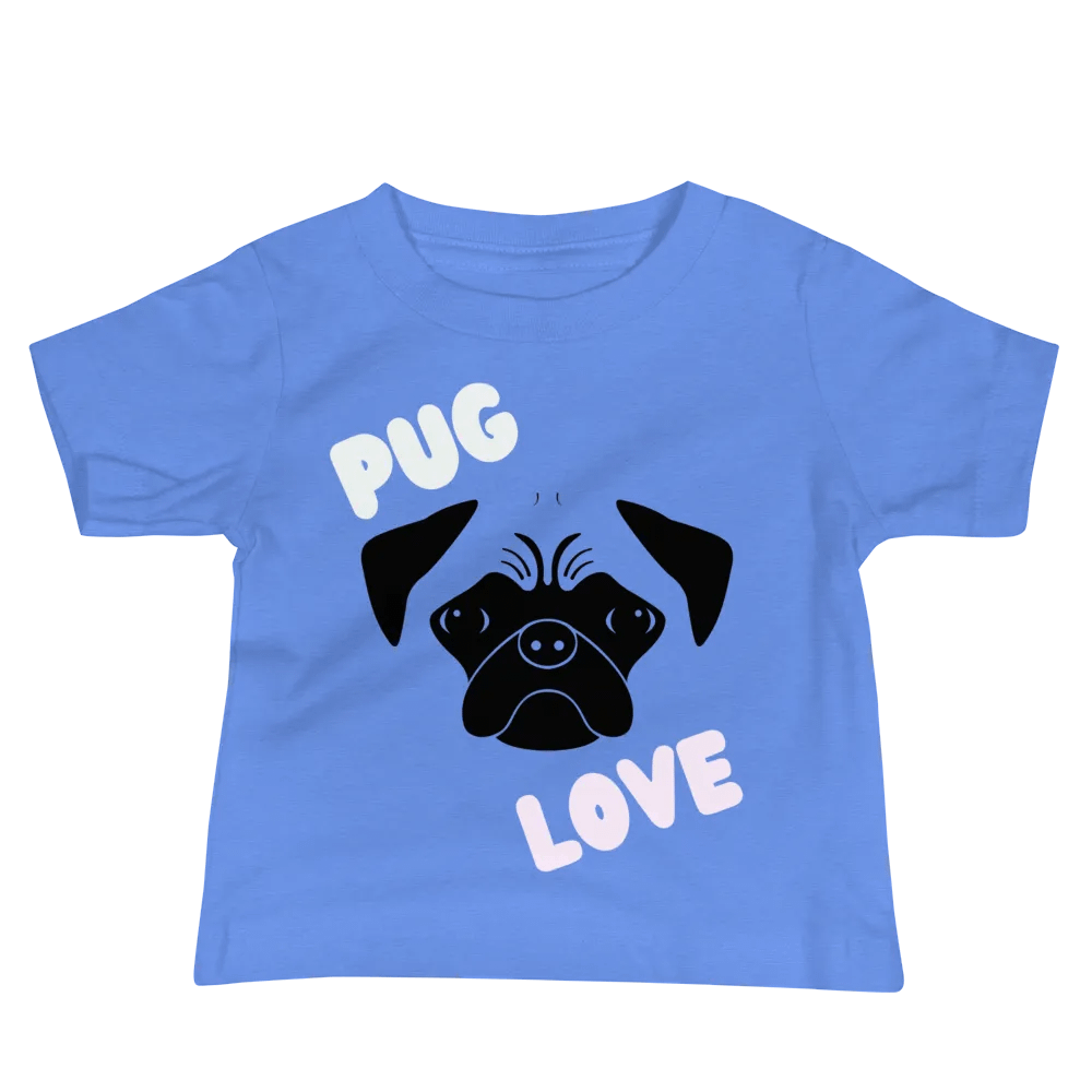 Pug Love Baby Jersey Heather Columbia Blue product image (3)