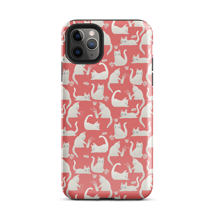 Bad Cats Knocking Stuff Over Patterned iPhone Case, Pink product image (51)
