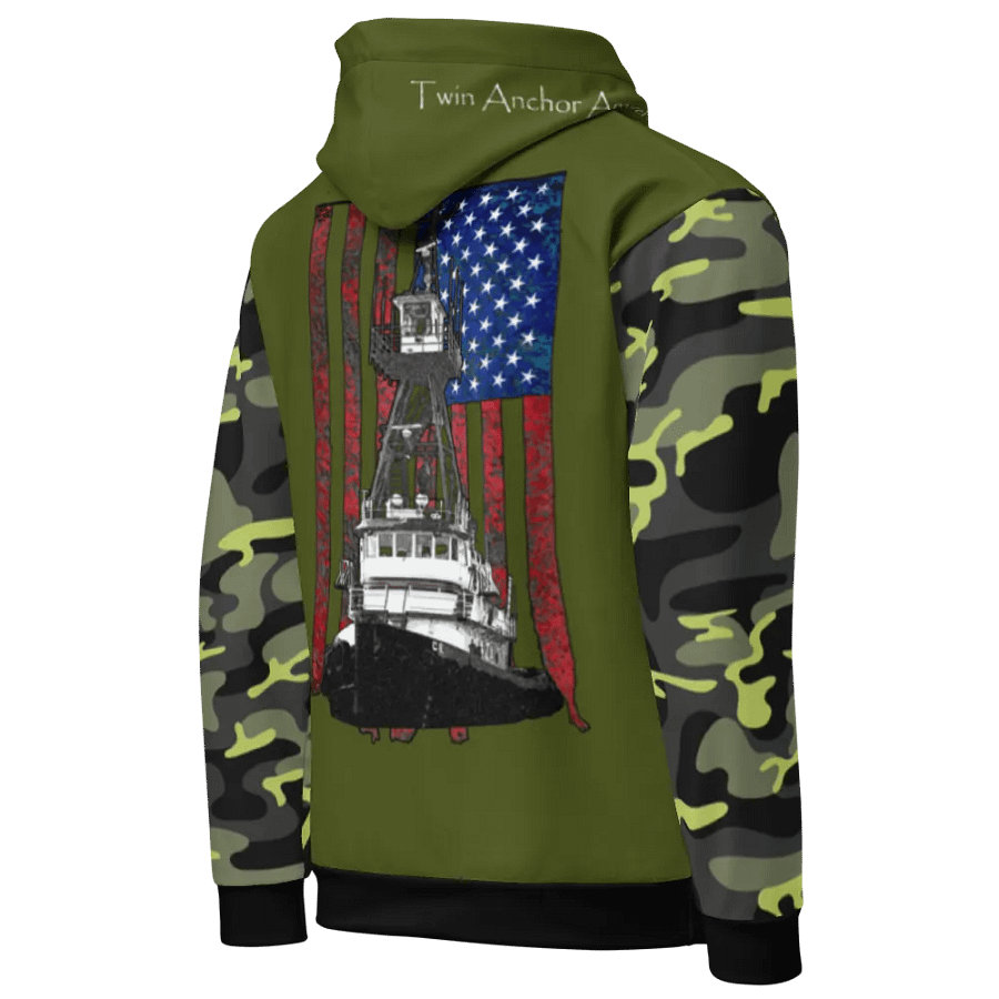 Camouflage & Green Tug CE & CE Flage Hoodie product image (10)