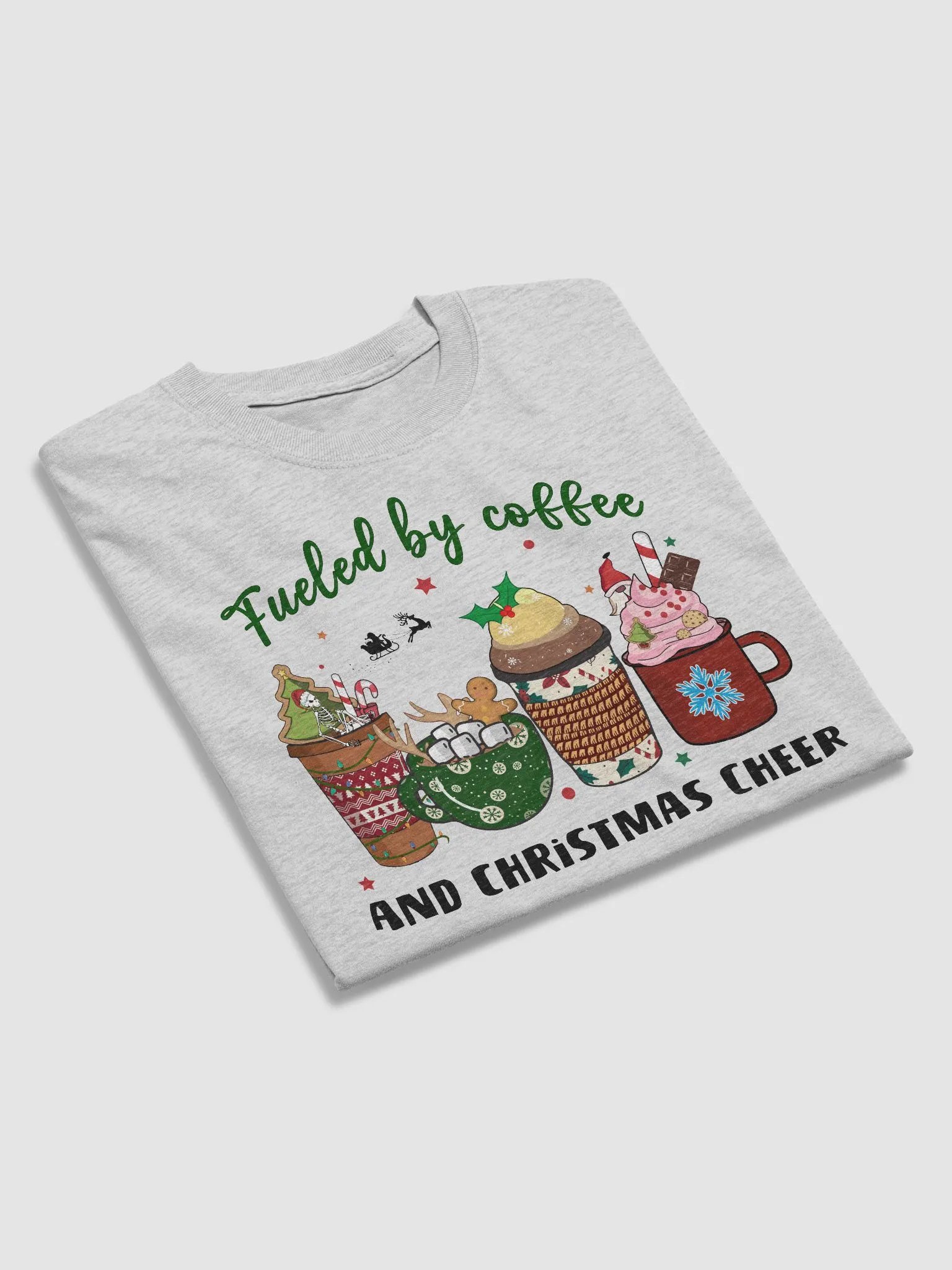 FUELED BY COFFEE AND CHRISTMAS CHEER T-SHIRT product image (3)