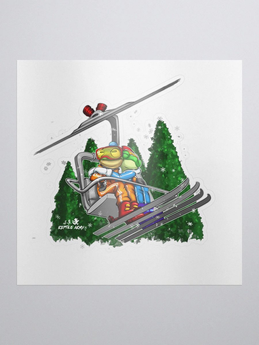 Christmas Ski-Lift Frogs - Sticker - 🎿 🐸 product image (1)