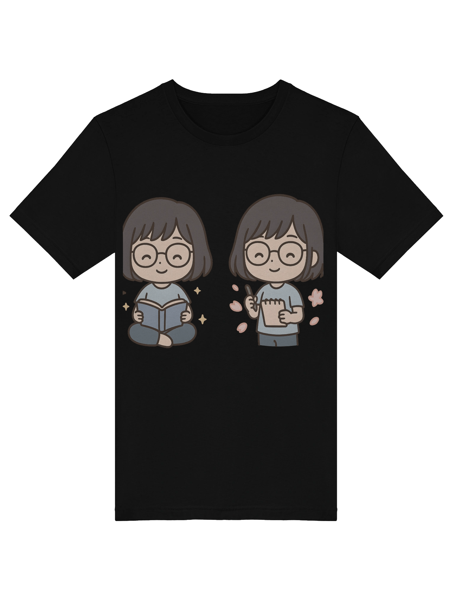 📚✨ Creative Chibi Me – Reading & Writing T-Shirt product image (26)