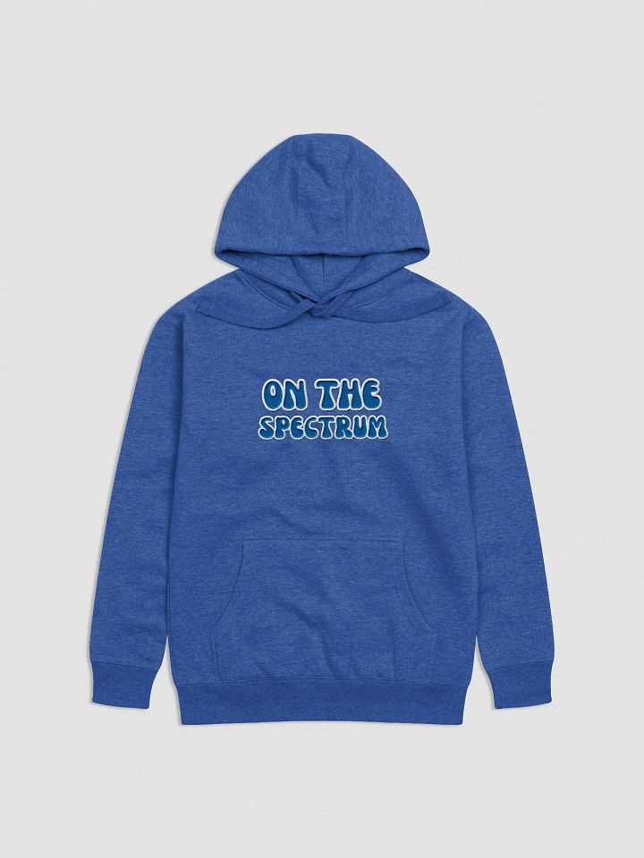 ON THE SPECTRUM lined design (lg., white and royal) embroidered heavyweight hoodie product image (9)