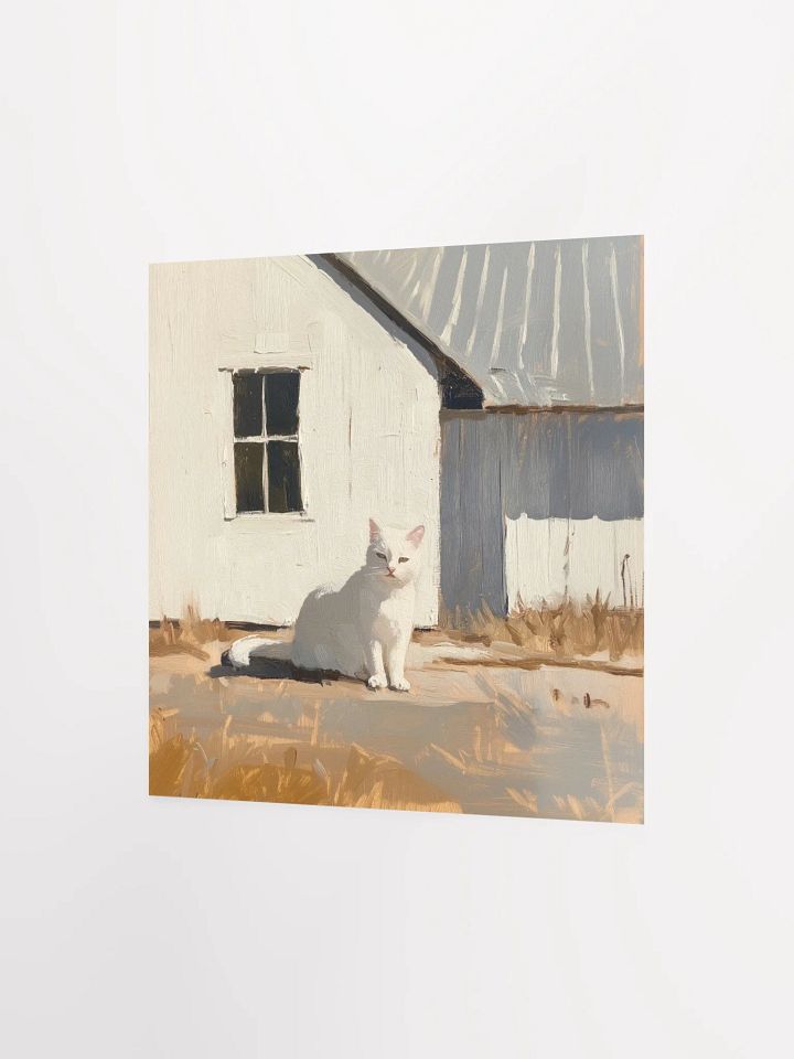Modern Farmhouse: White Cat Art Print product image (2)