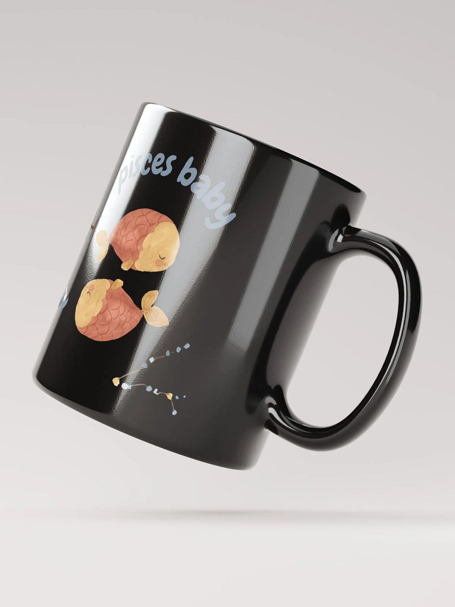 Pisces Baby February 19 – March 20 BLACK GLOSSY MUG Baby Gift, New Baby Gift, Fun Astrology Gift product image (4)