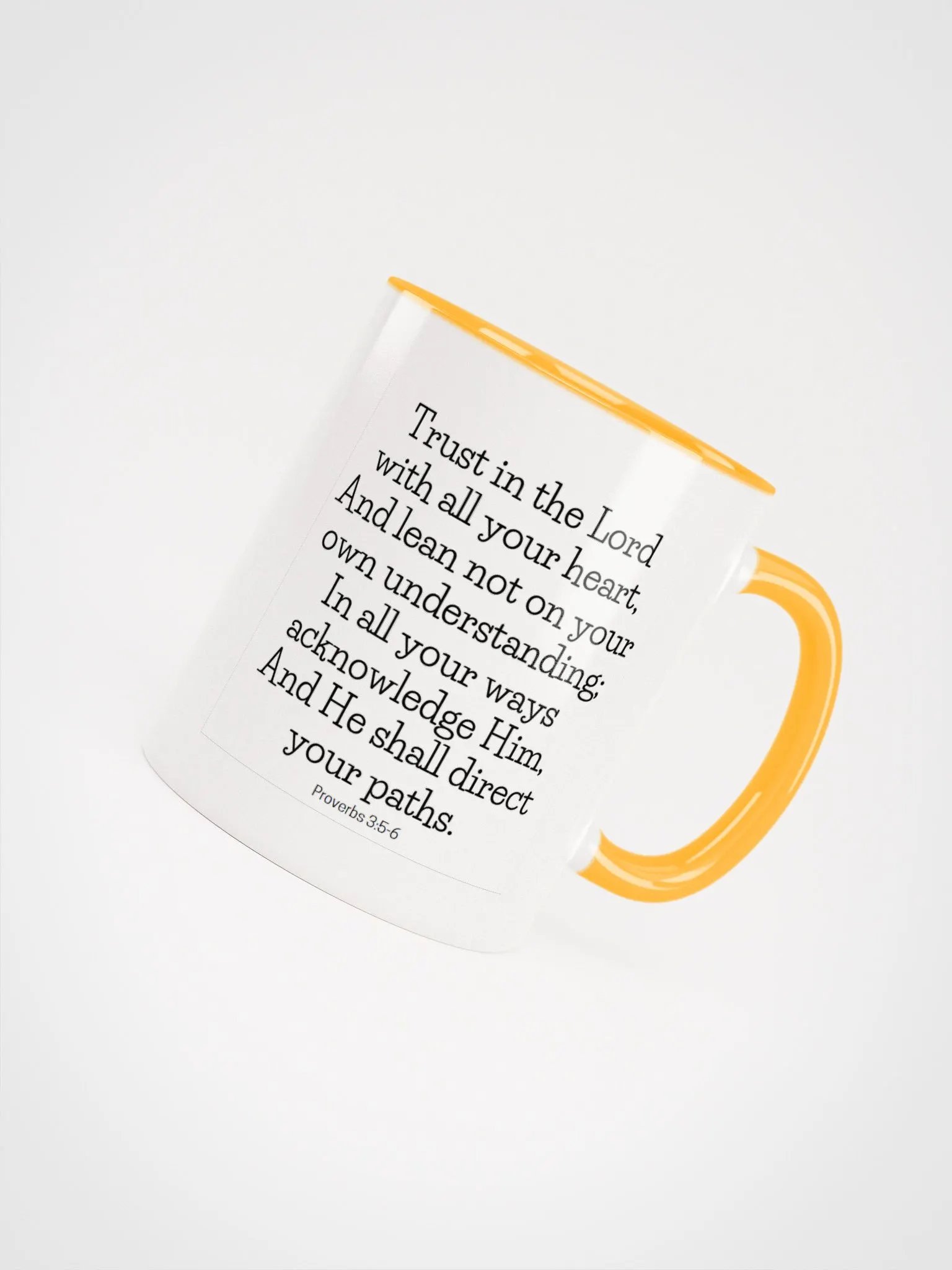 Trust In The Lord With All Your Heart, And Lean Not On Your Own Understanding Proverbs 3:5-6 Two-Tone Mug 11/15oz product image (4)