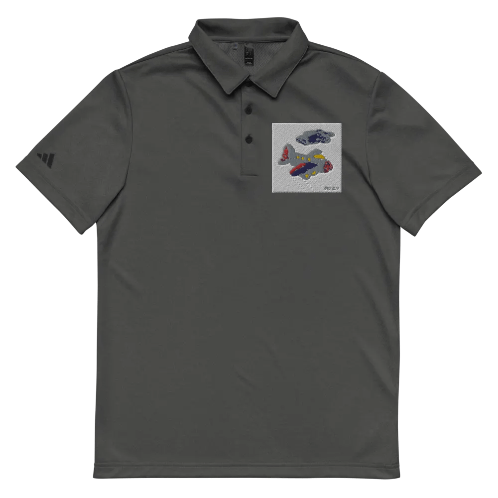 Kid Airplane (Adidas Space-Dyed Polo Shirt) product image (4)