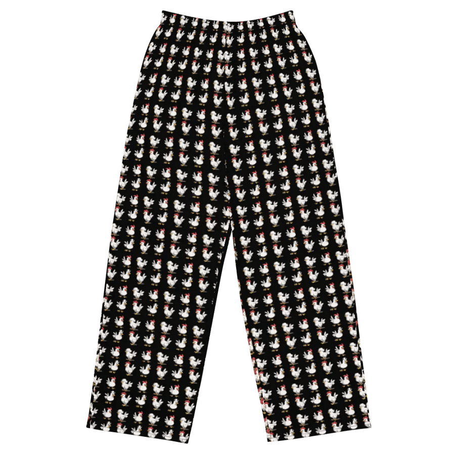 Cartoon Chicken Grid Unisex Pants product image (1)