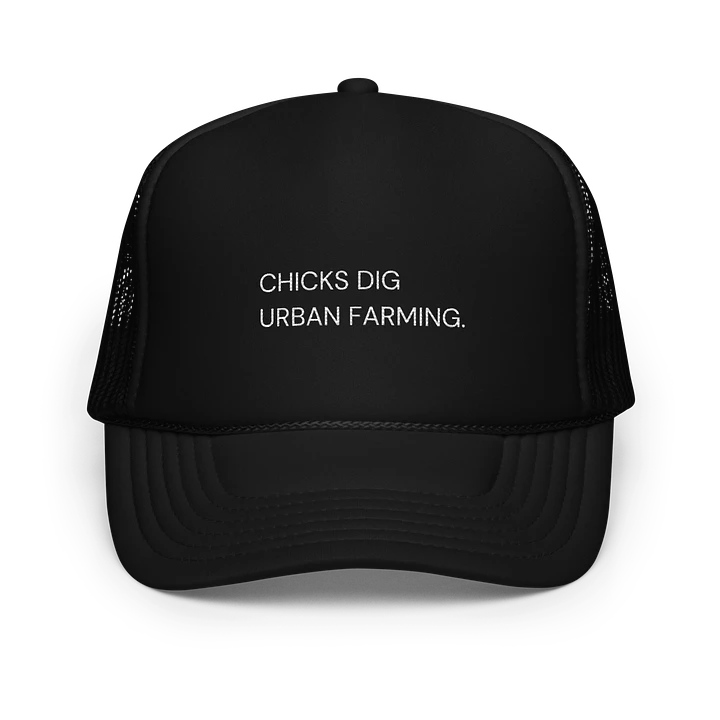 Chicks Dig Urban Farming Trucker product image (1)
