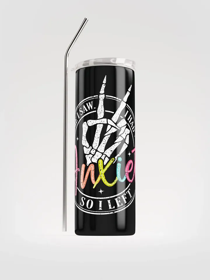 Vibrant 'Anxiety' Stainless Steel Tumbler with Reusable Straw product image (1)