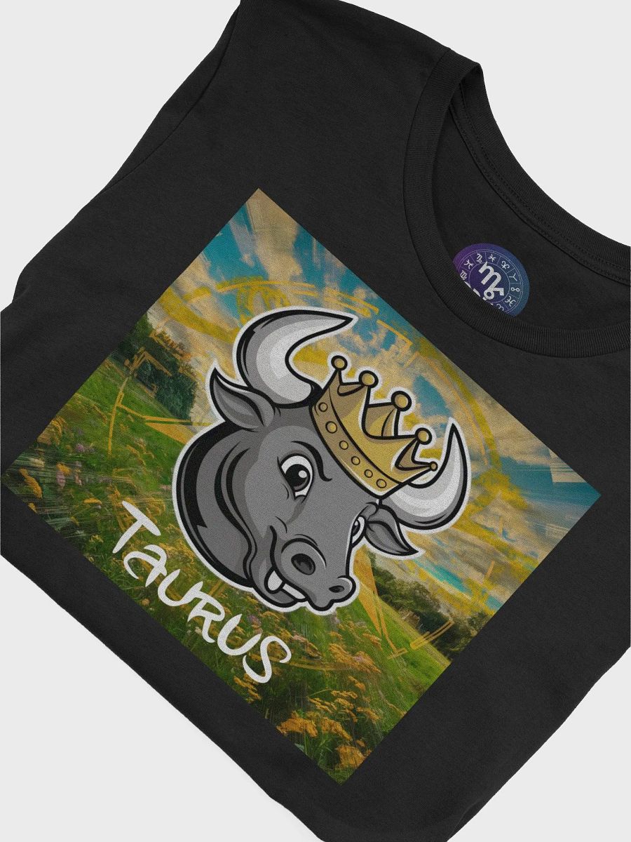 Unisex Taurus Zodiac T-Shirt with Crowned Bull Design - Supersoft Cotton product image (7)