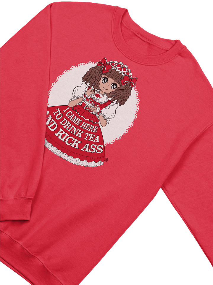 I Came Here to Drink Tea & Kick Ass (Oldschool, Red) sweatshirt product image (2)