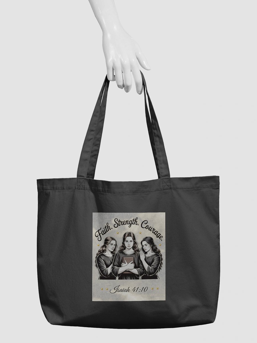 Faith Strength Courage Christian Organic Tote product image (4)