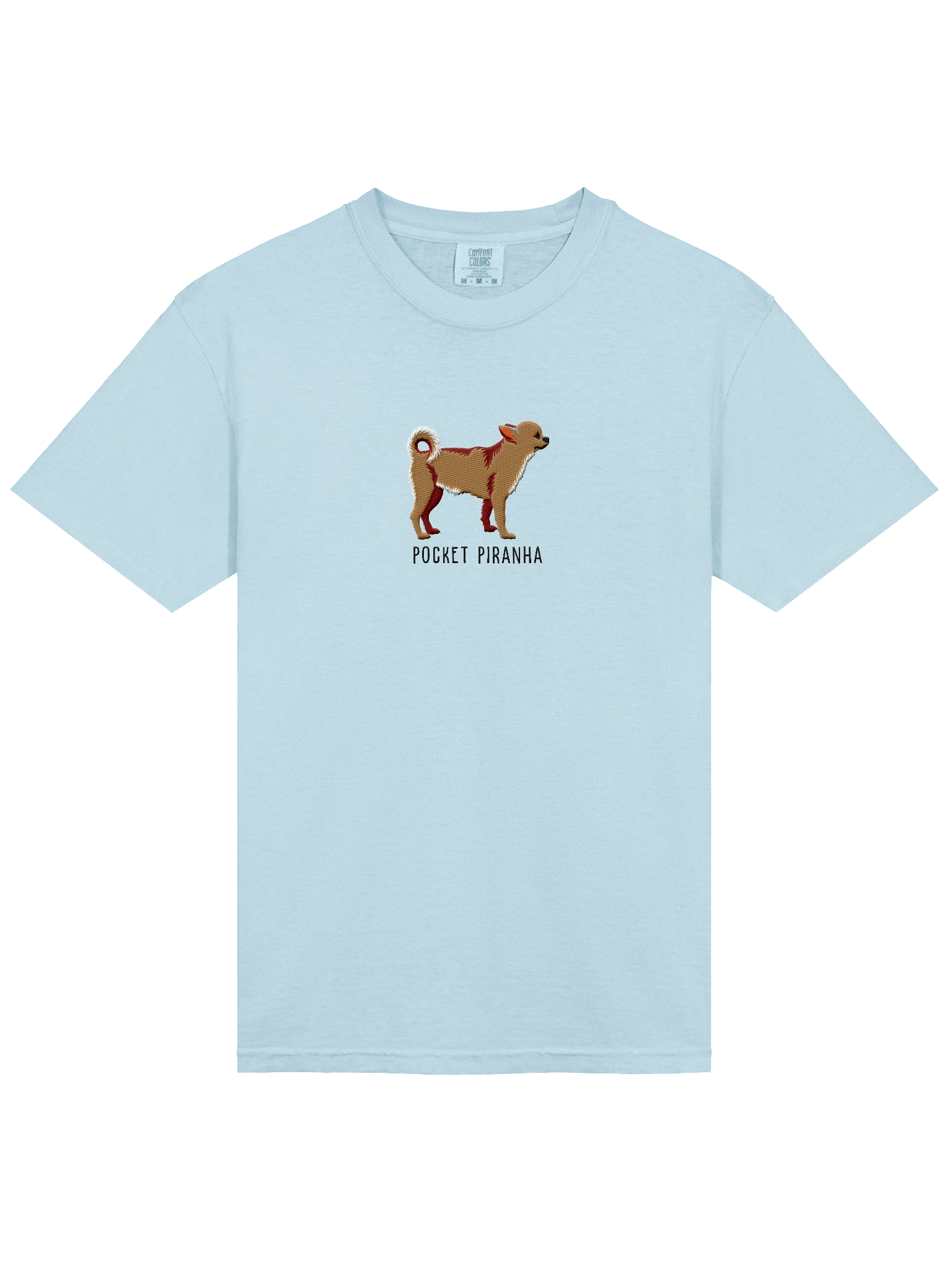 Pocket Piranha T-Shirt(Embroidered) of a Chihuahua(Tan) product image (53)