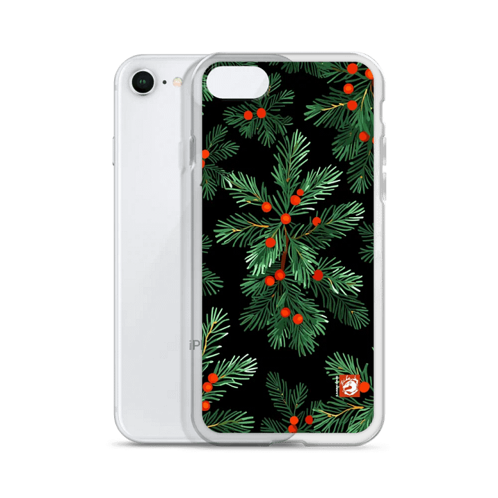 Holly Christmas Pattern iPhone Clear Case product image (2)