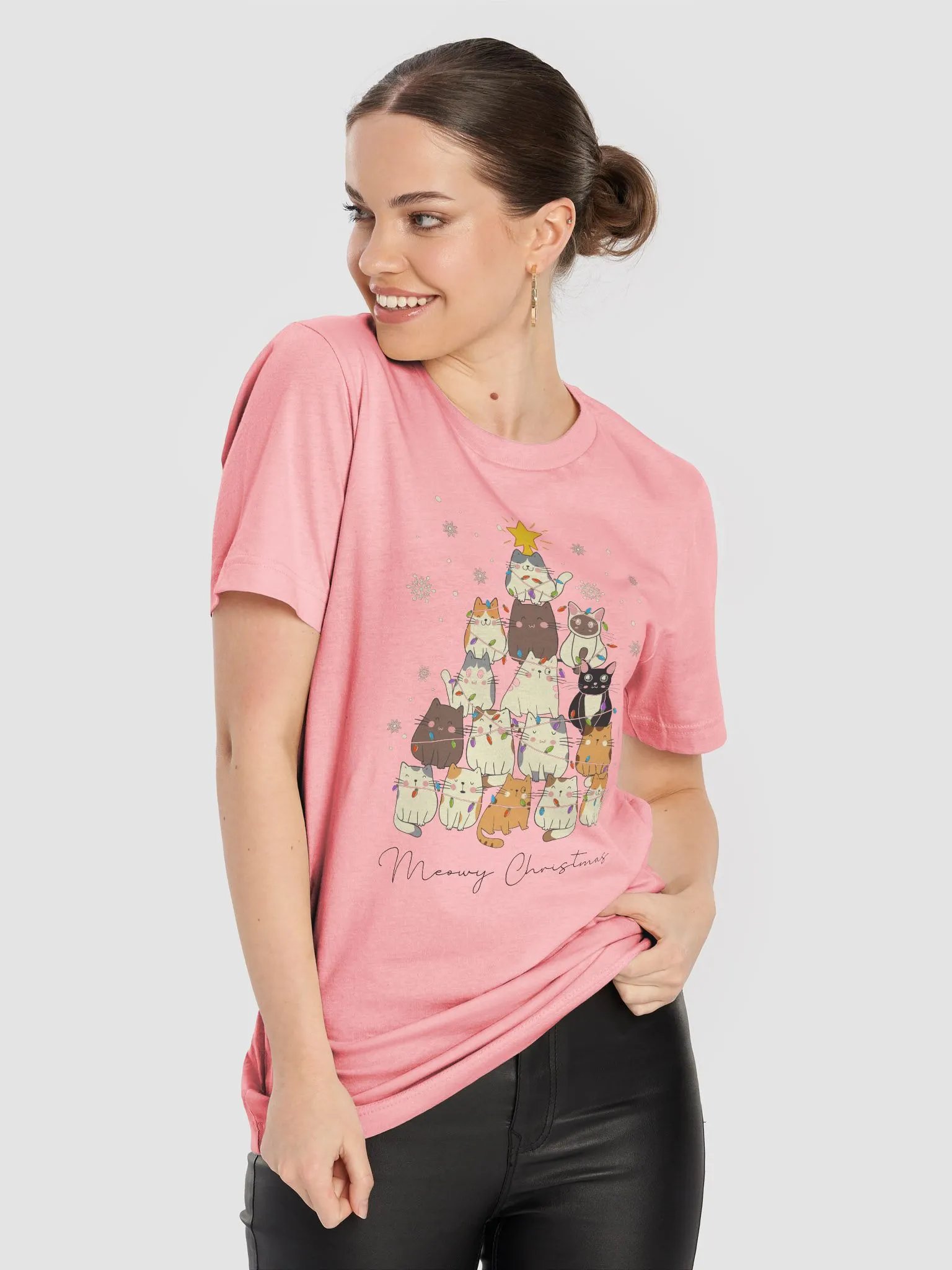 Meowy Christmas Cat Tree T-Shirt product image (4)