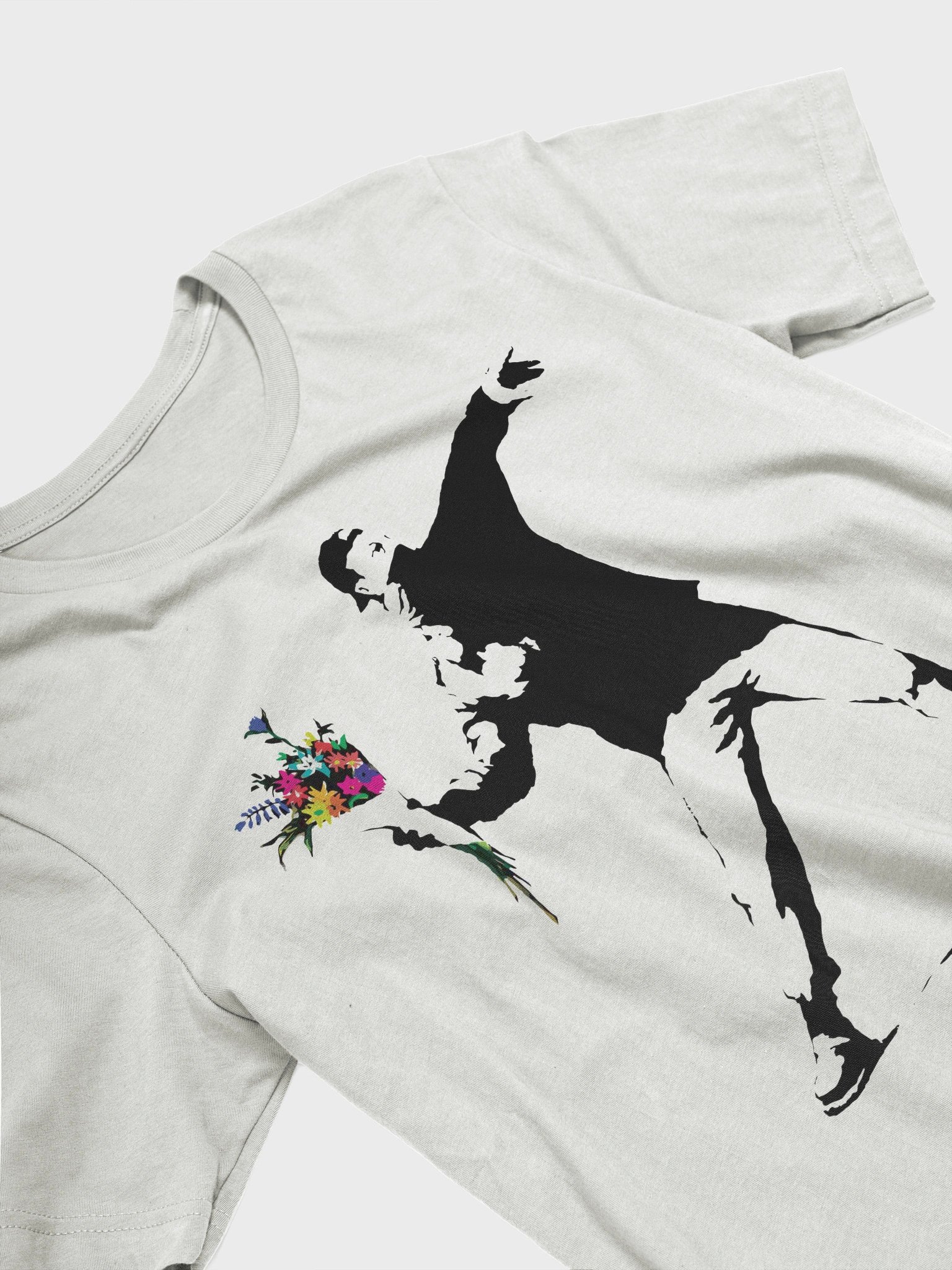 Banksy Flower Thrower T-Shirt – Street Art Protest Graphic Tee product image (2)