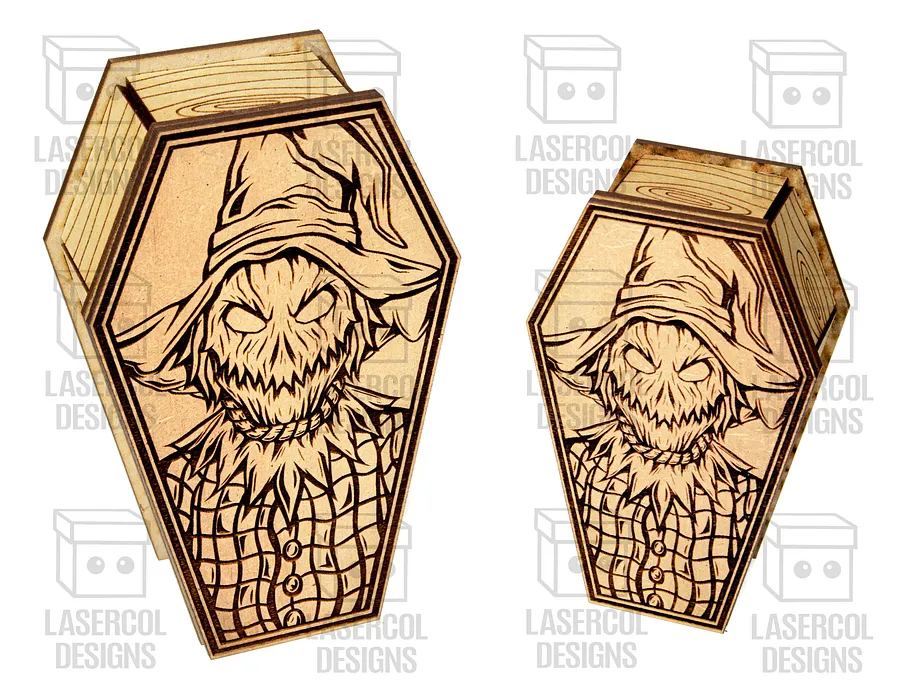 Halloween Coffin Box Set 4 (2 Sizes) - Laser Cut Files product image (9)