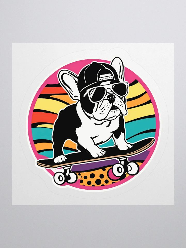 Cool French Bulldog Skateboard Sticker product image (2)