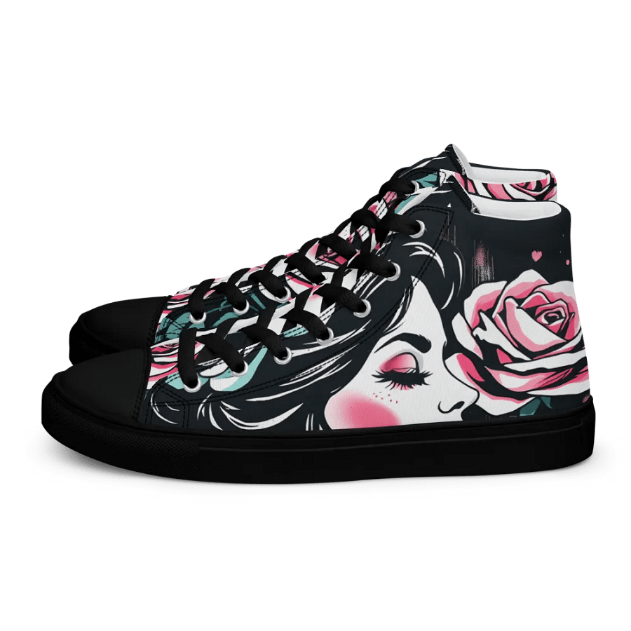 romantic roses Men's high top canvas shoes product image (1)