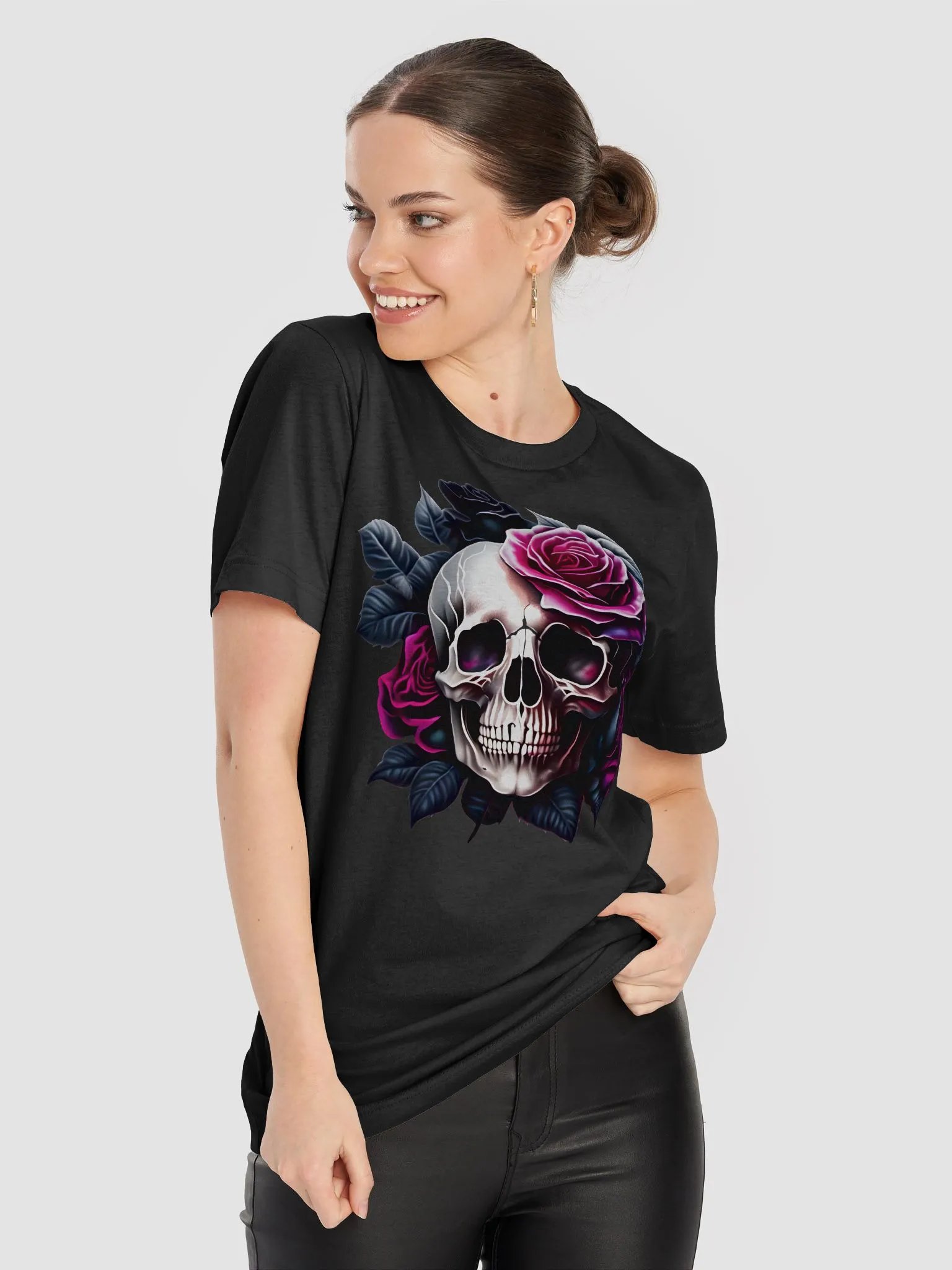 Skull Flower Magenta T-shirt product image (5)