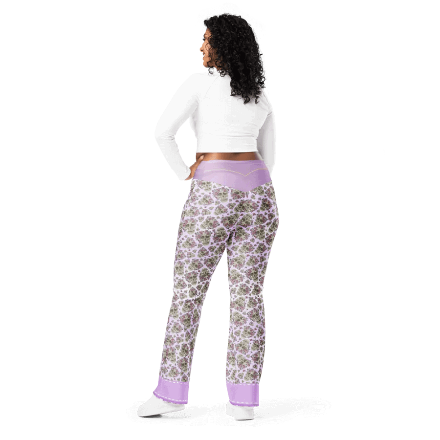 Smoky Lilac Skull & Rose Flare Leggings product image (2)