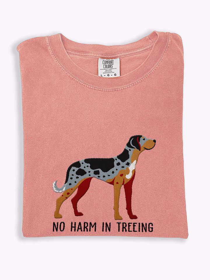 No Harm Treeing T-Shirt(Embroidered) of a Catahoula Leopard Dog product image (1)