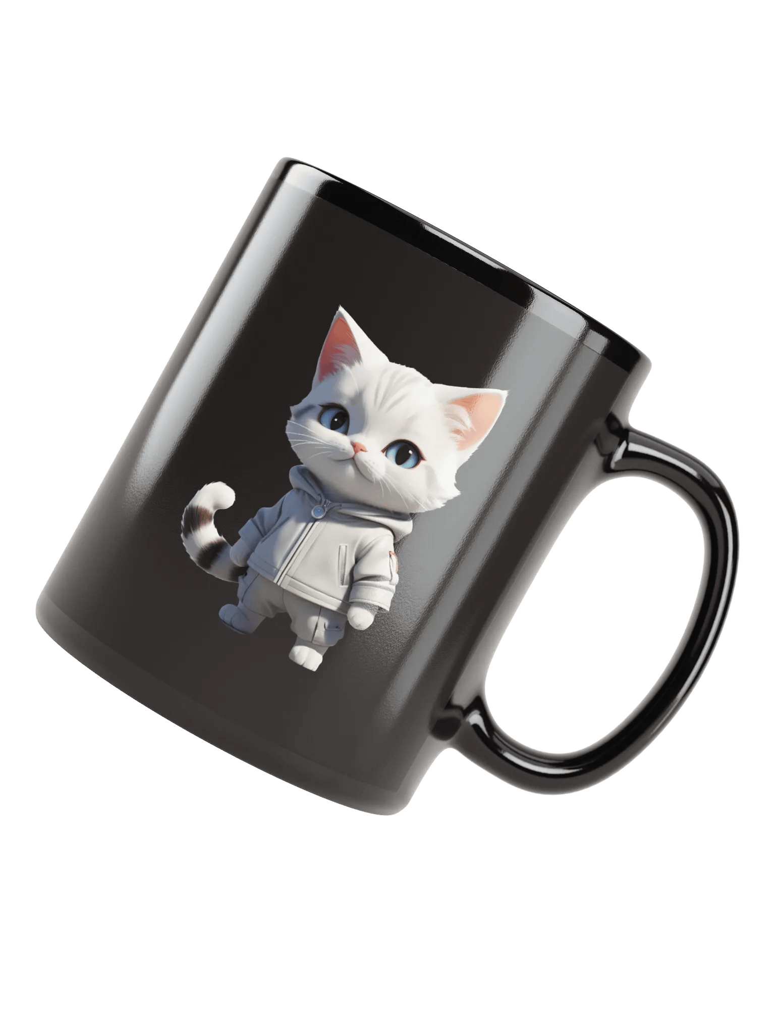 Cute Cartoon Kitty Black Mug product image (3)