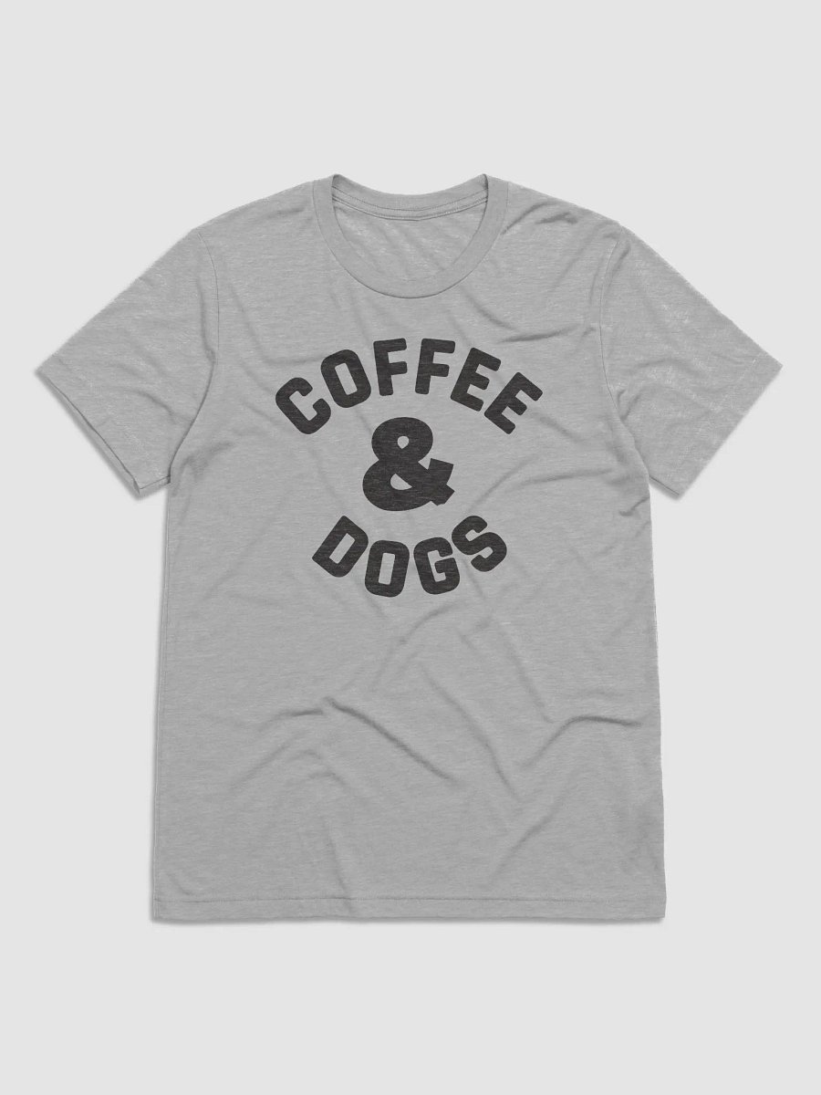 Coffee & Dogs // Unisex Triblend (Black Heather text) product image (3)