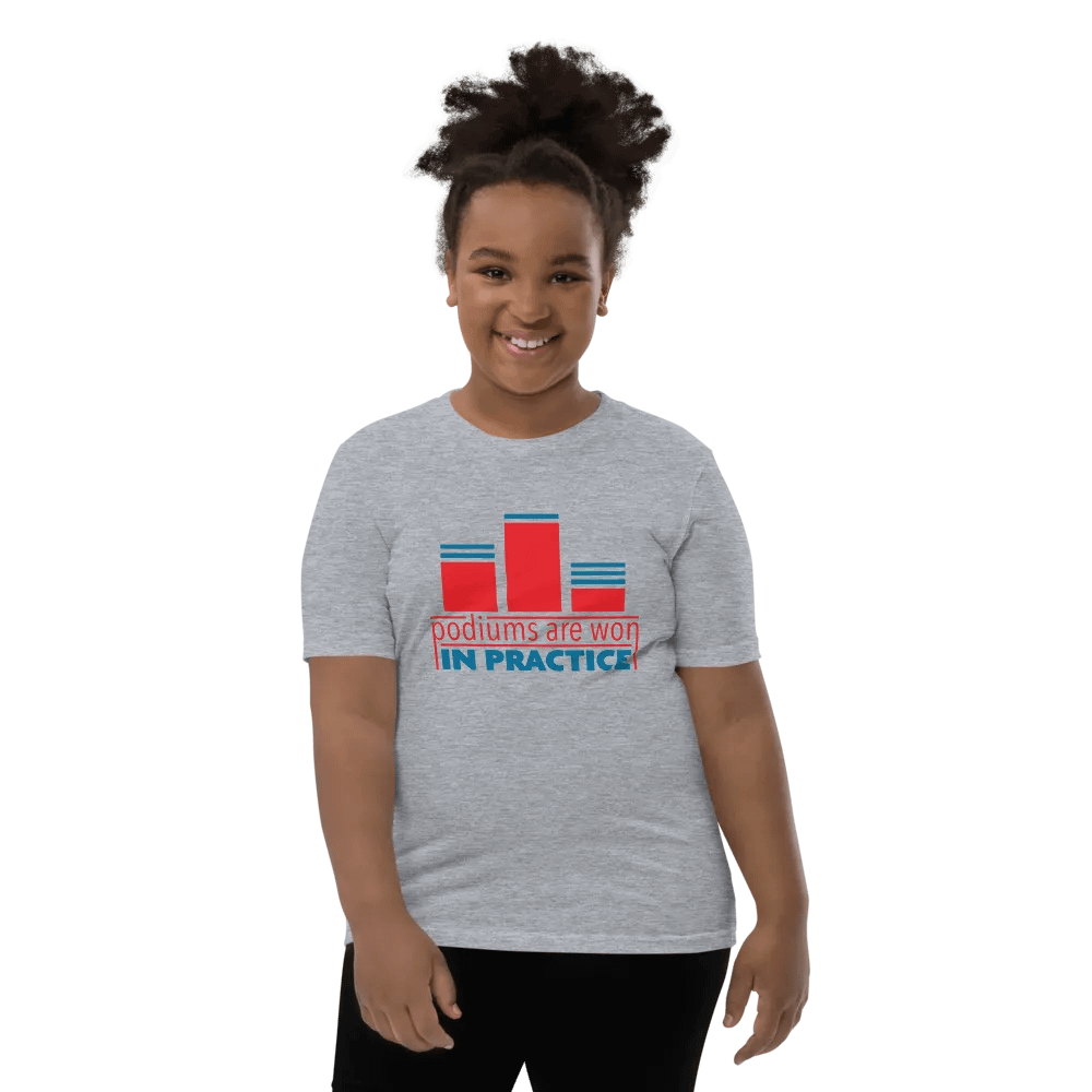 Podiums Are Won In Practice Kids Tee: Orange & Blue product image (9)