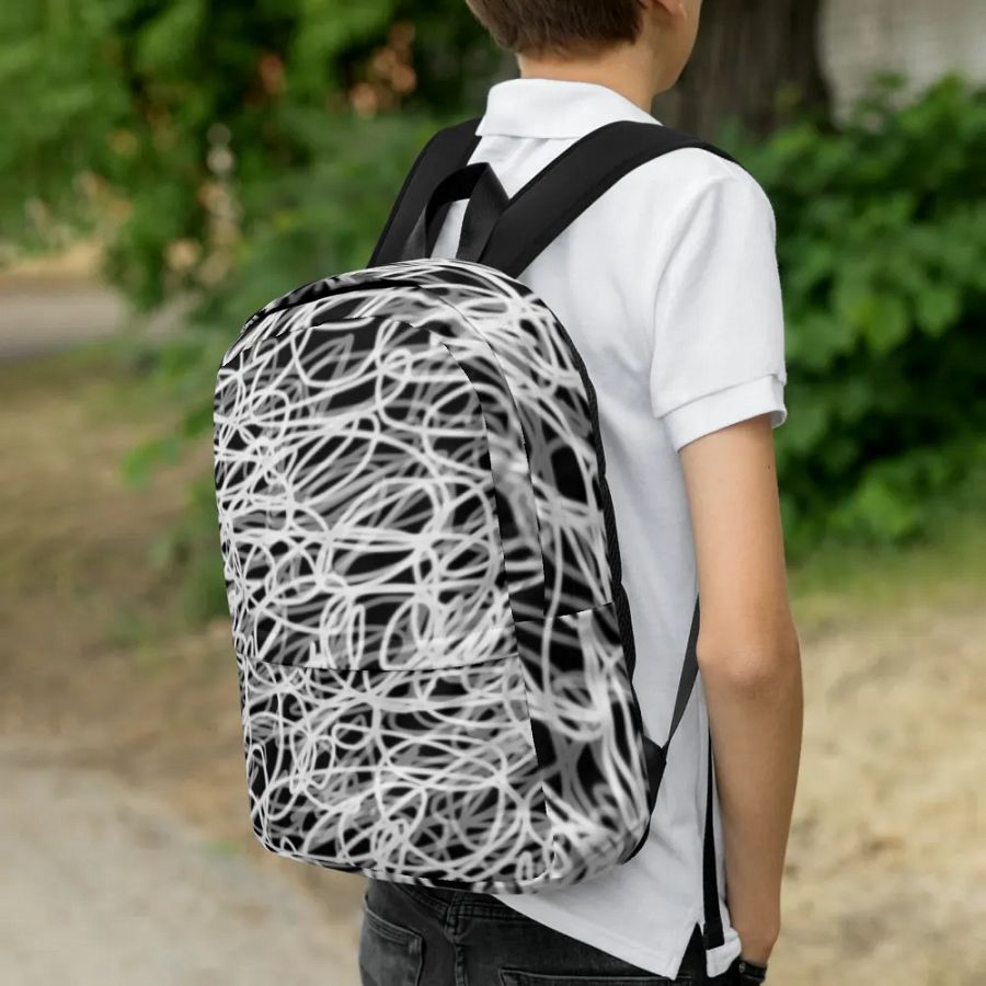 Squiggled zebra backpack product image (4)