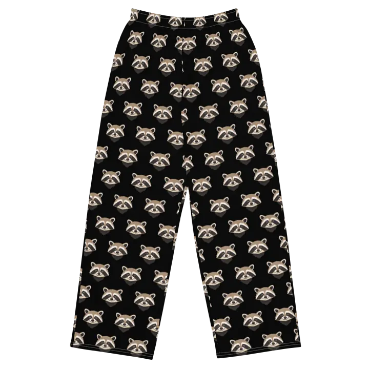 Raccoon Dreamland Wide-Leg Lounge Pants in Black product image (1)