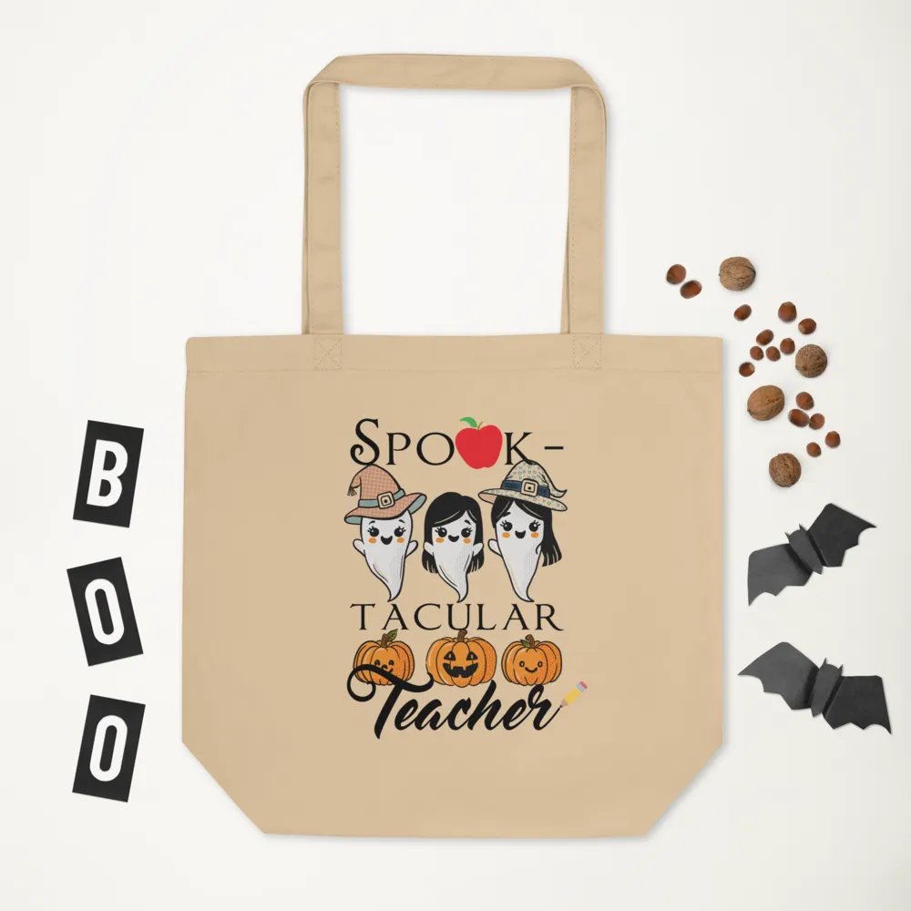 Hand-Drawn Spook-Tacular Teacher Canvas Cotton Bag product image (7)
