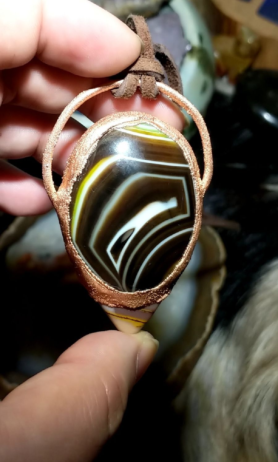 Sunstone, Mookaite, Quartz & Dyed Agate Amulet product image (5)