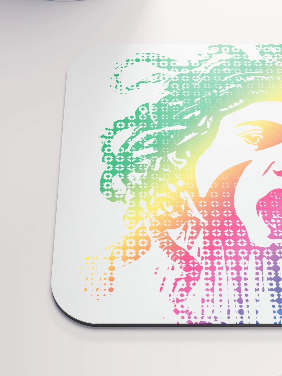 Rainbow Halftone Medusa on White CloseUp - Mouse pad product image (6)